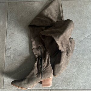 Taupy/Olive High Boots Soft Suede Like from Aldo in US 7.5